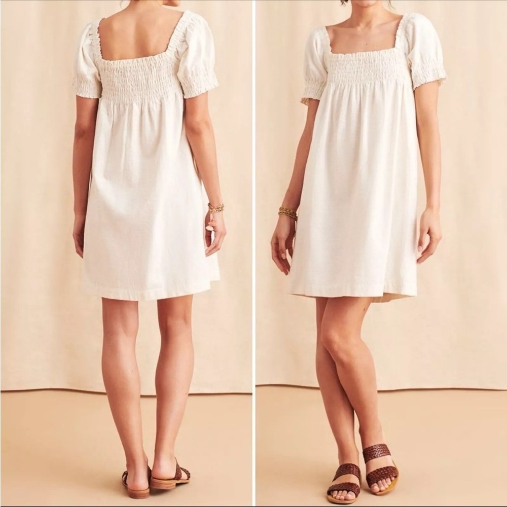 Faherty Ramona Organic Cotton Dress  Cottage White S Prairie Romantic Angelcore